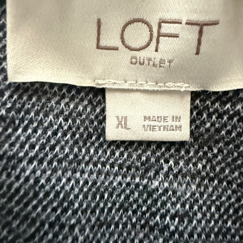 LOFT sleeveless Black and White tweed shift Knit Dress. Size xl - Picture 3 of 7